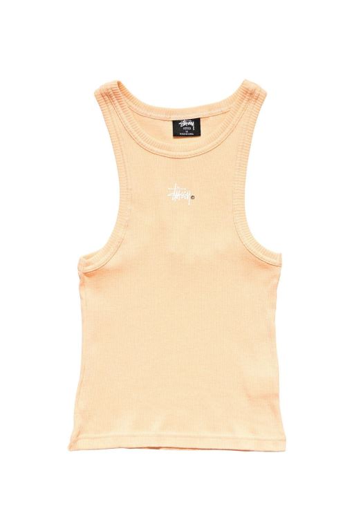 Stussy Womens Graffiti Rib Cutaway Tanks Yellow - IVQDS9263